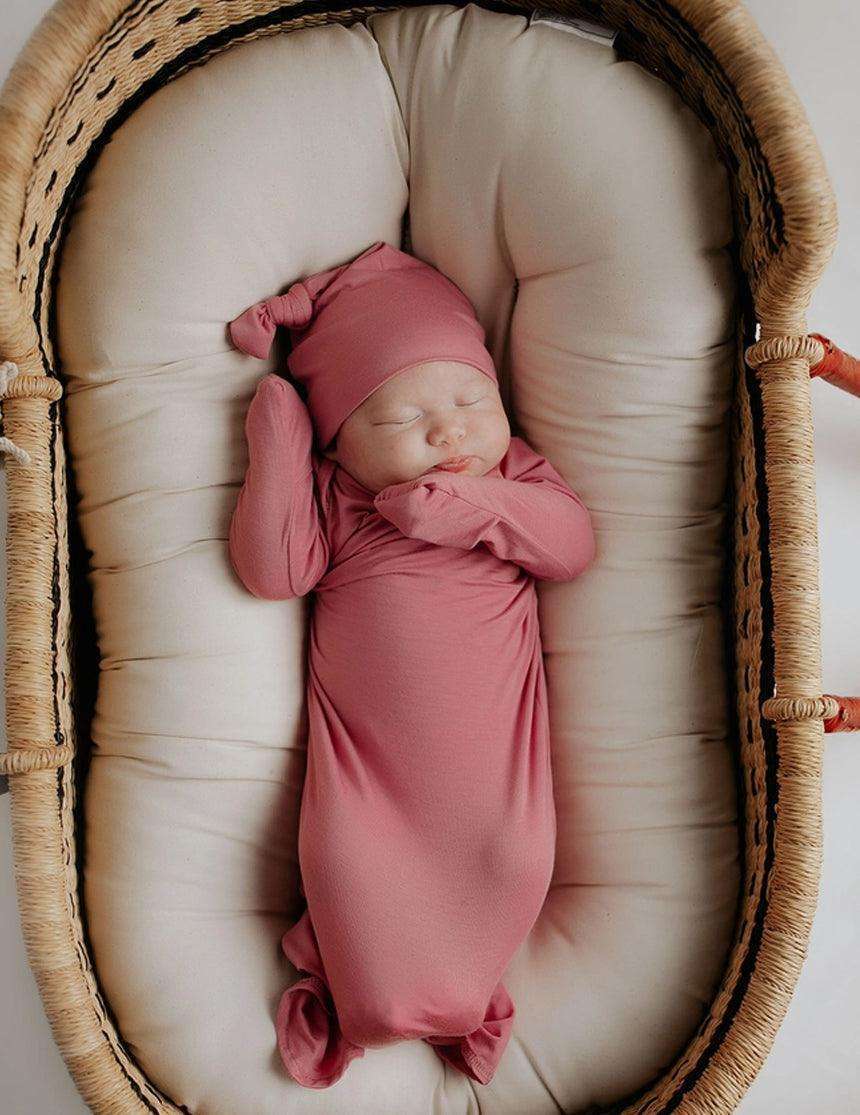 Mommy & Baby Knotted Gown Hospital Bundle | Rose