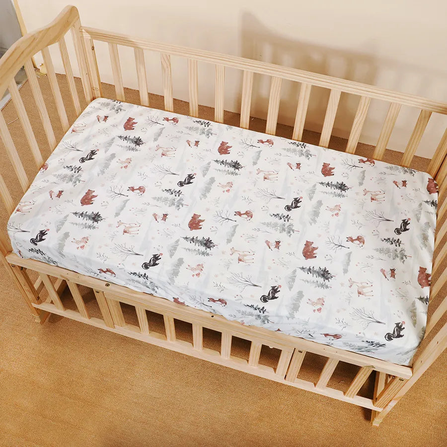 Baby Crib Fitted Sheet – 100% Cotton Knit Newborn Mattress Cover