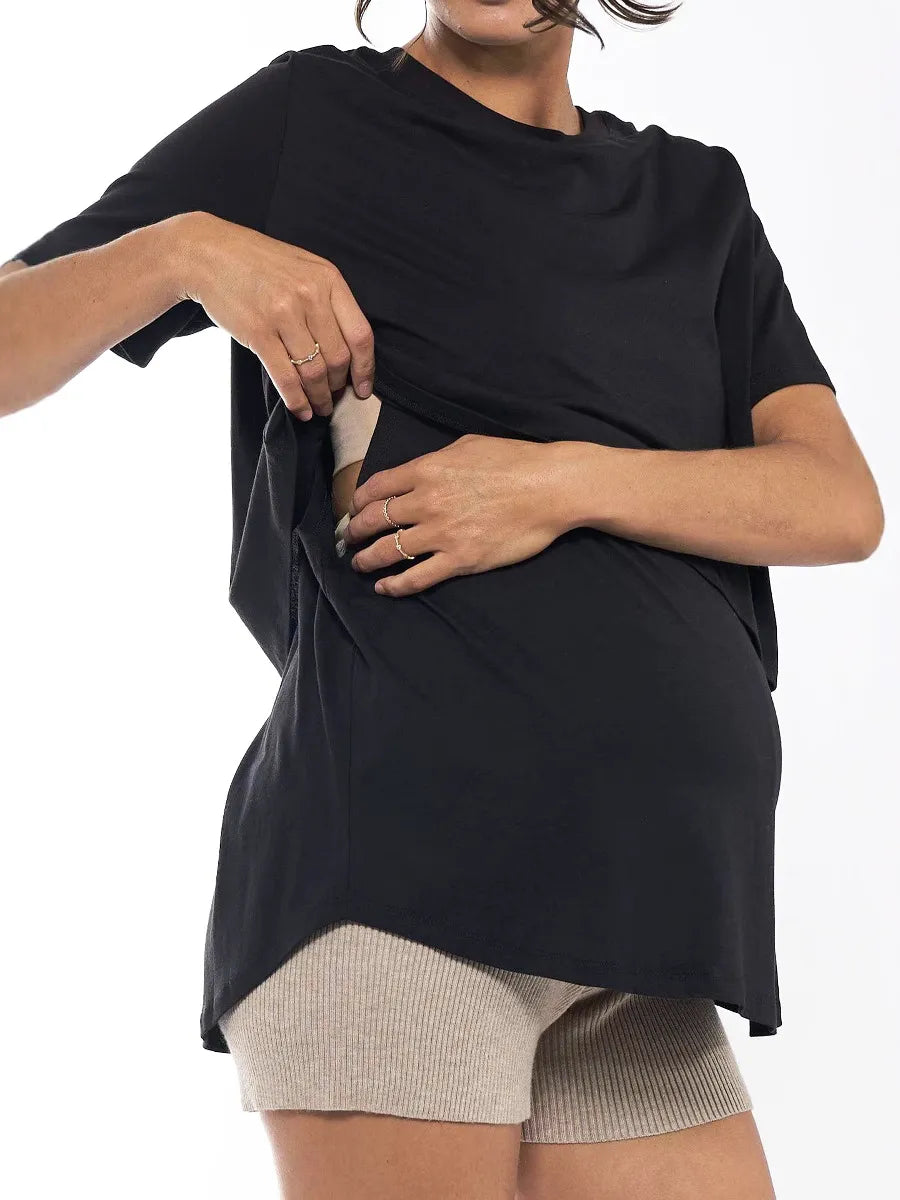 Maternity & Nursing Short Sleeve Top