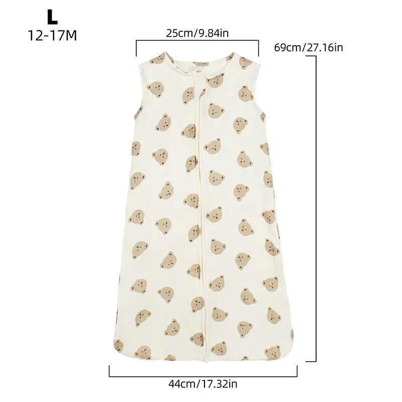 Cotton Baby Sleep Sack Anti-Kick Blanket – Spring & Summer Wearable Vest Sleeping Bag