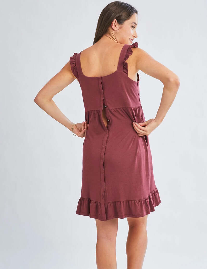 Grace Labor & Nursing Nightgown | Burgundy