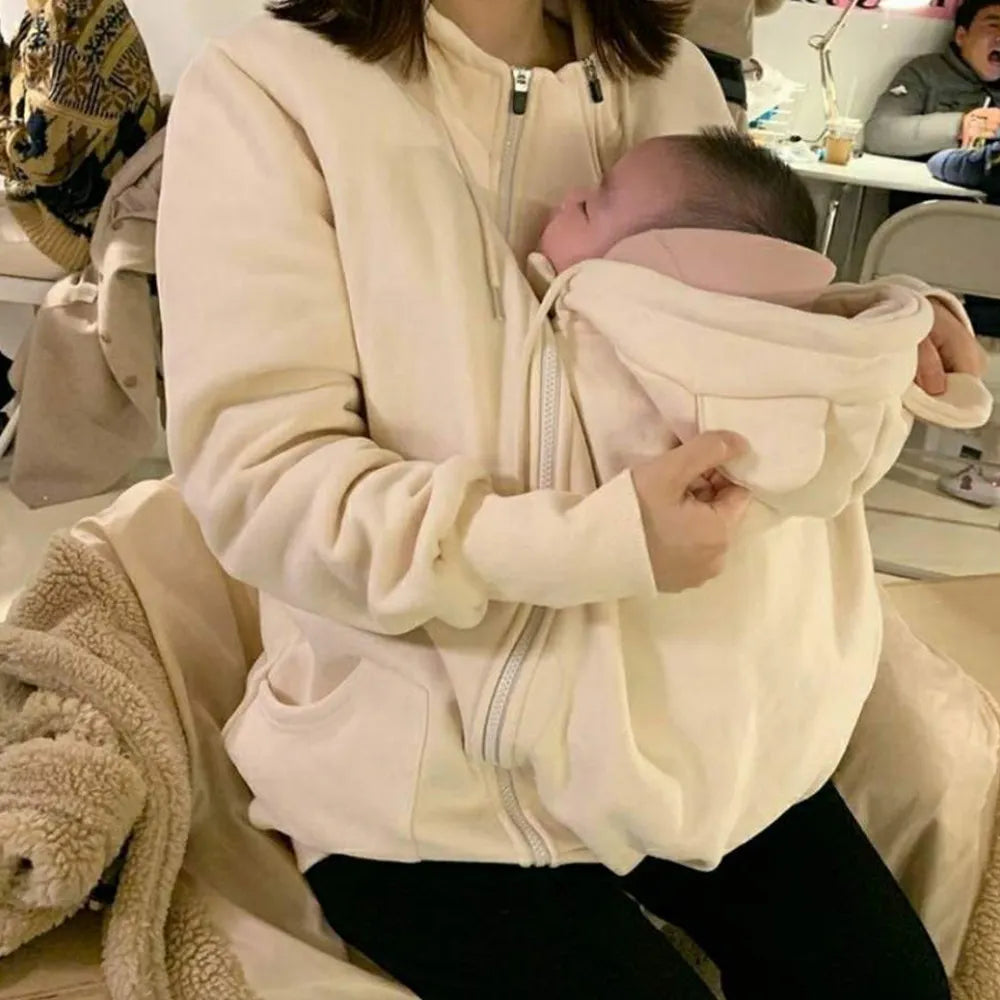 Women's Maternity & Nursing Hoodie – Long Sleeve Fleece Pullover