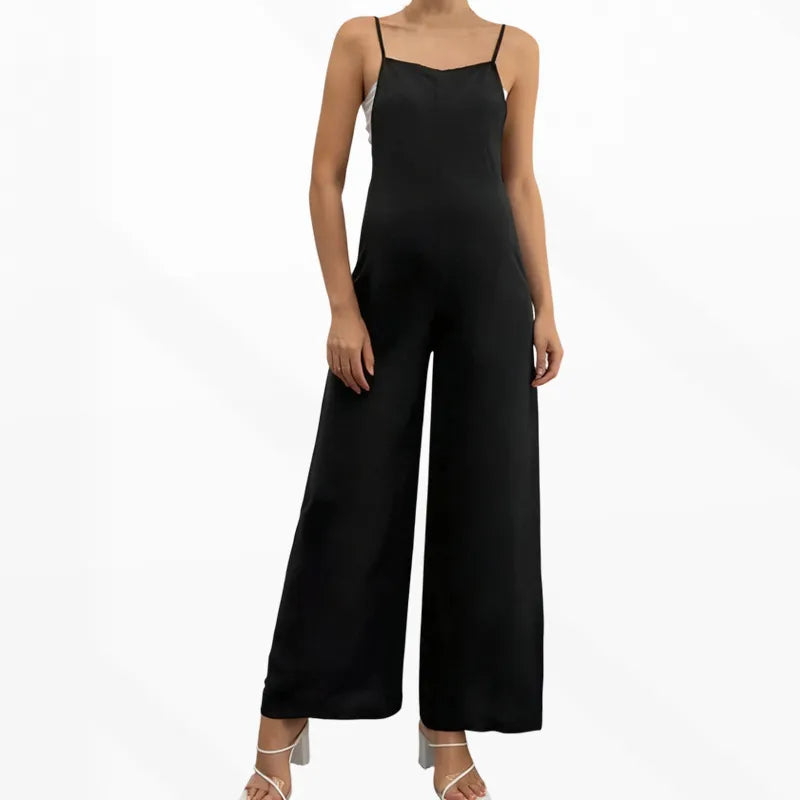 Maternity & Nursing Overalls Dress with U-neck