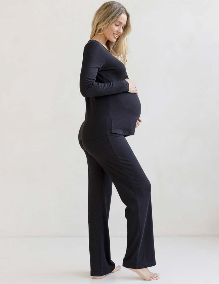 Amira 2-piece Maternity & Nursing Pajamas | Black