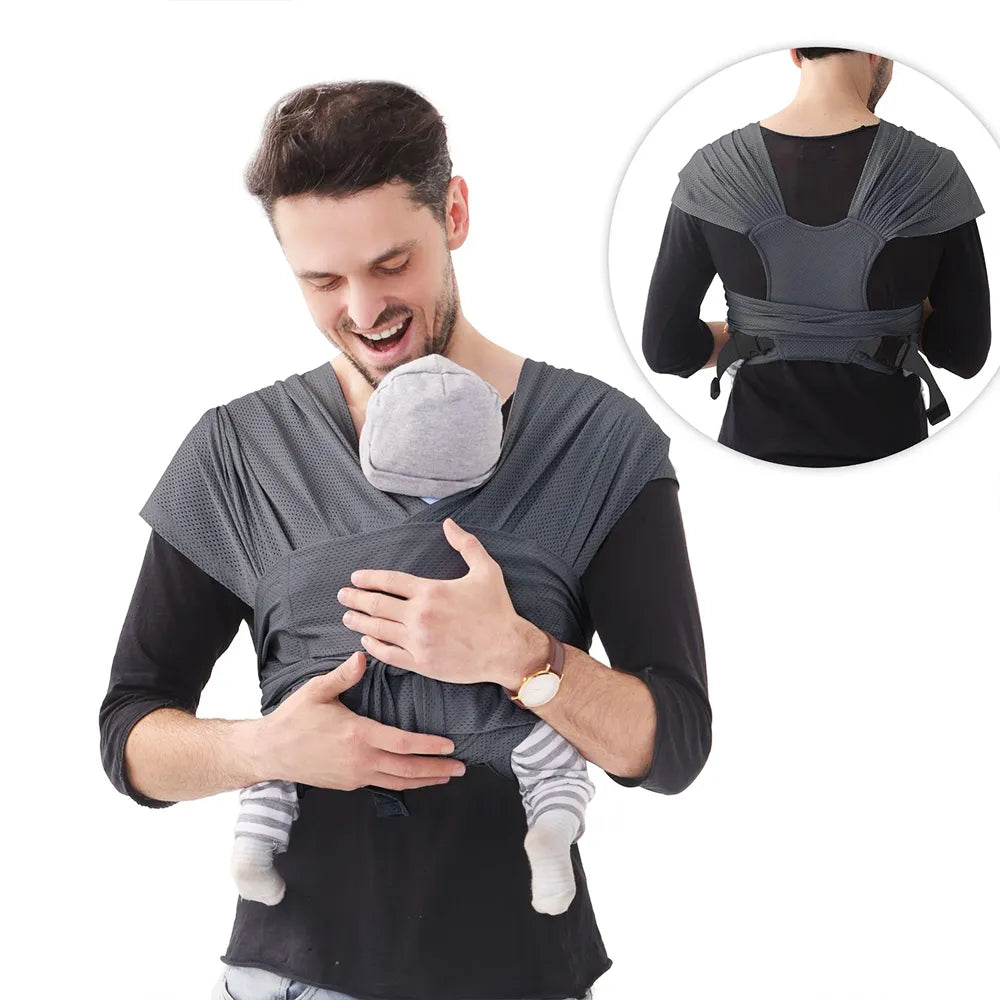 Adjustable Baby Wrap Carrier β Breathable Cotton Mesh, One Size