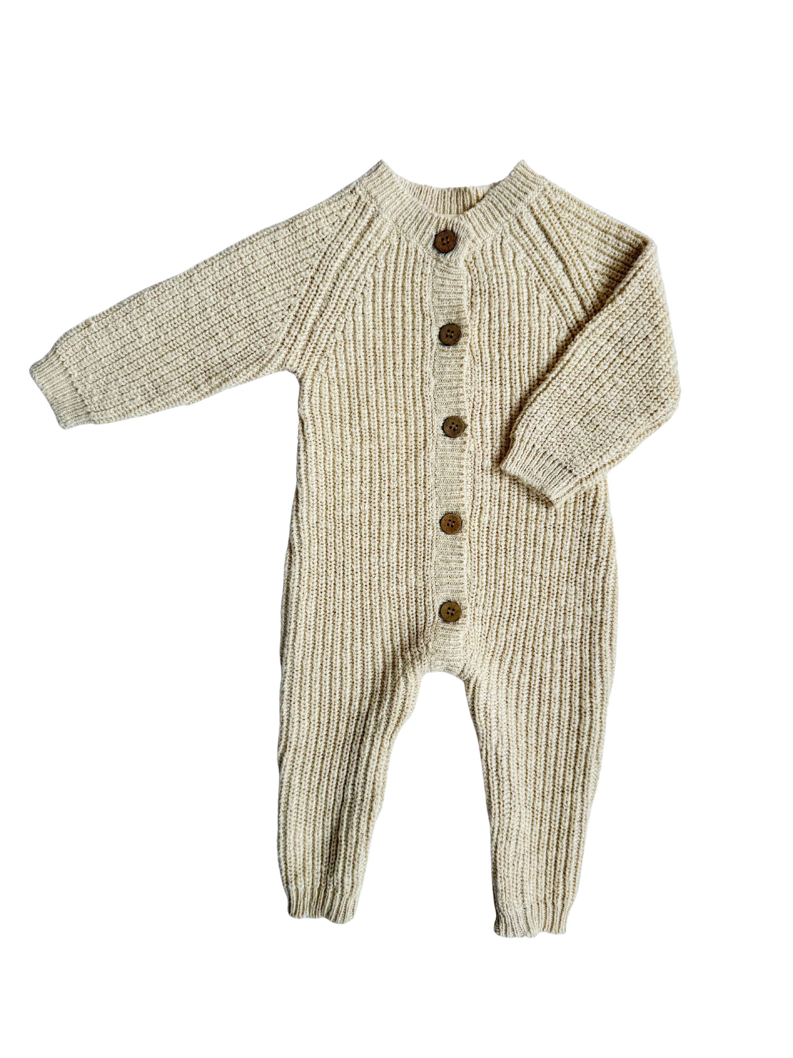 Classic Chunky Knit Jumpsuit | French Cream