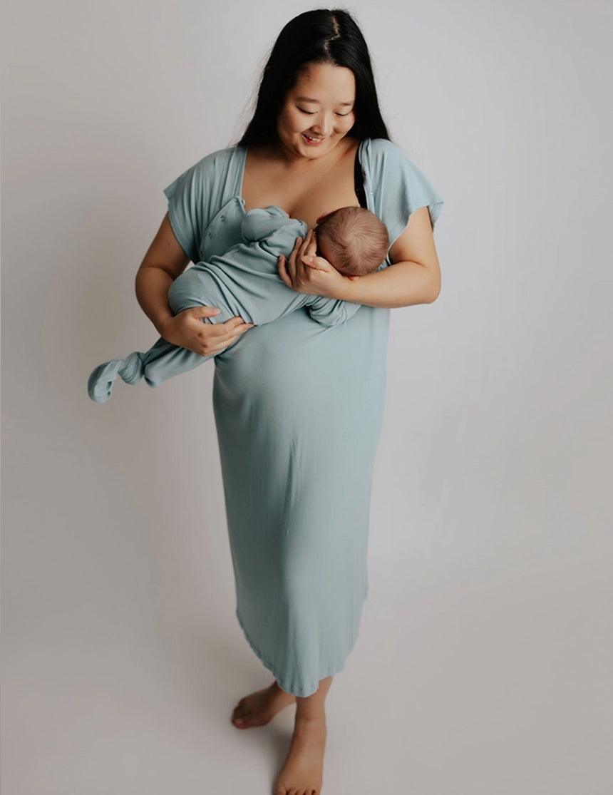 Mommy & Baby Hospital Gown Bundle | Bluebird