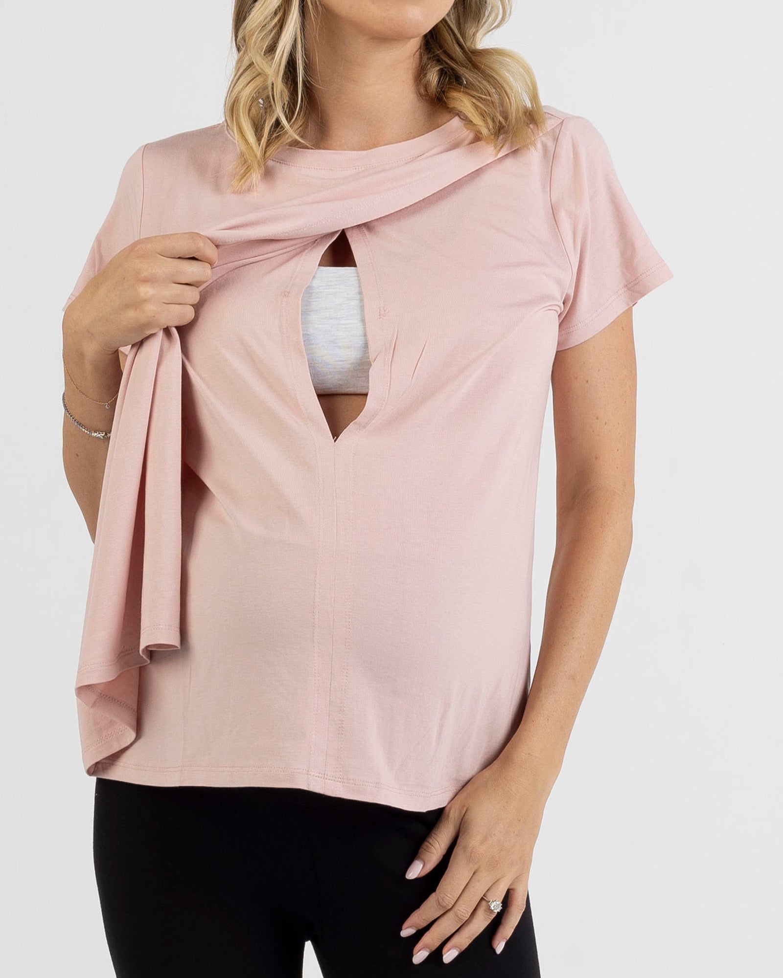 Monique Maternity Nursing Petal Top - Blush Pink