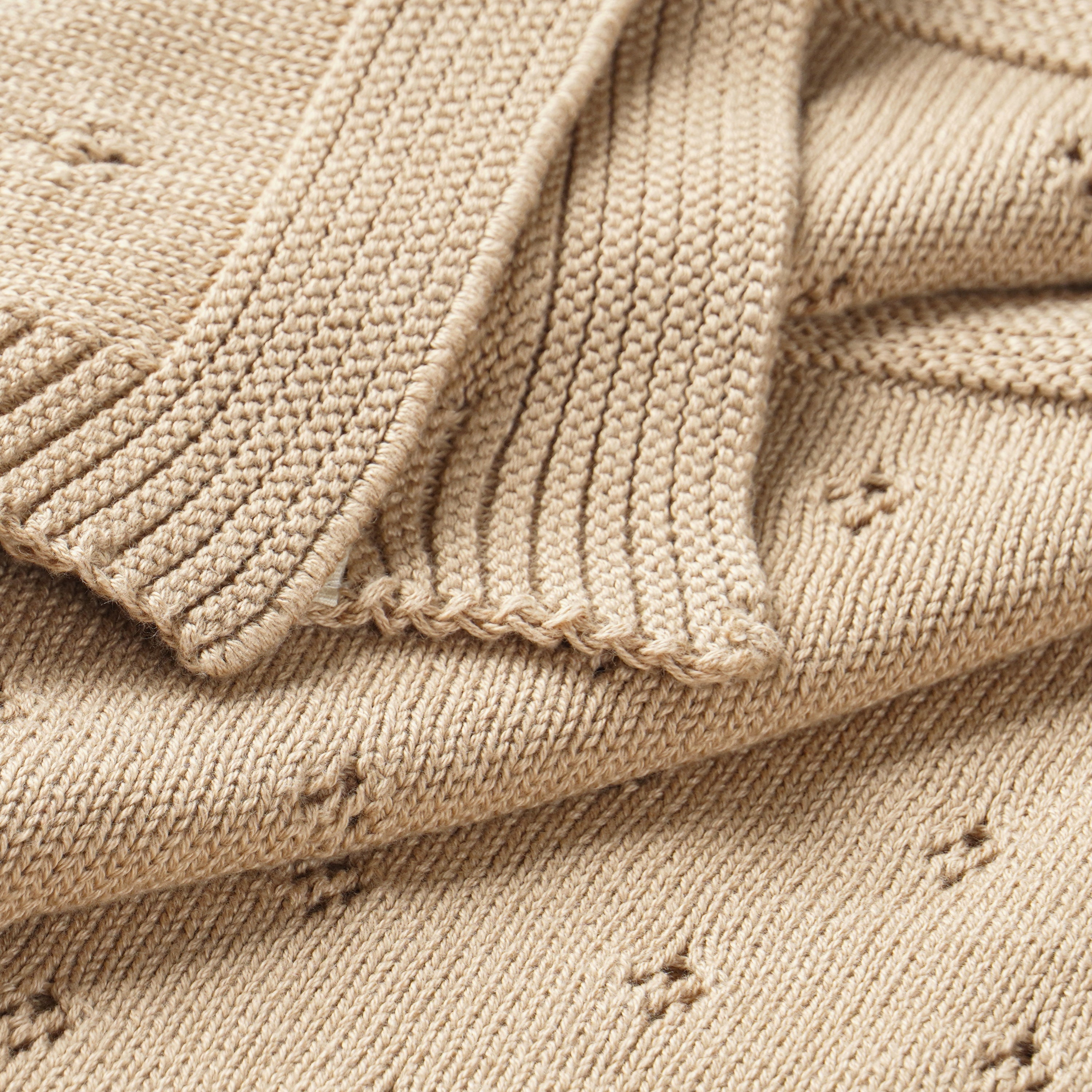 Sand | Organic Cotton Pointelle Baby Blanket