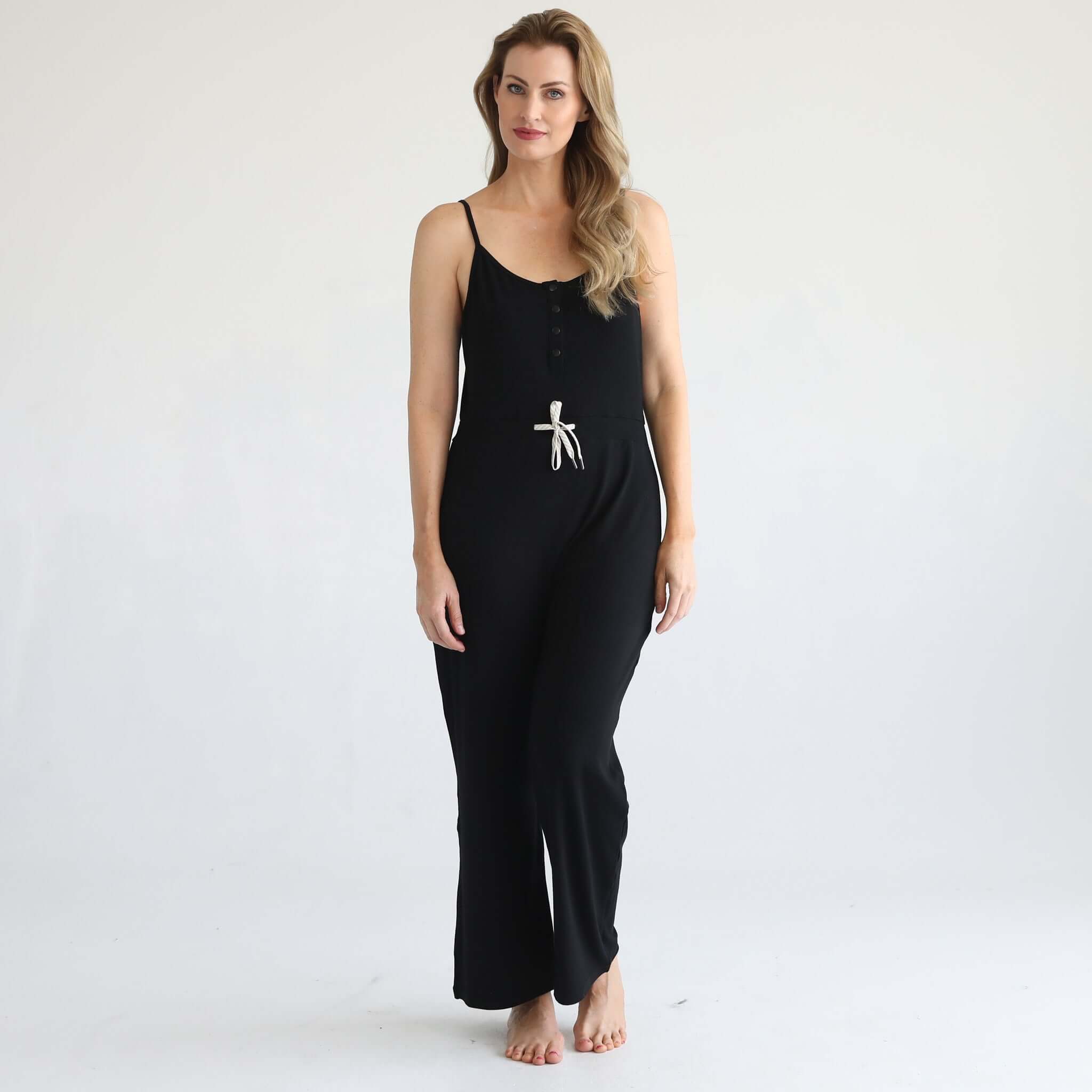 Scarlett Nursing Friendly Cami Jumpsuit  | Noir