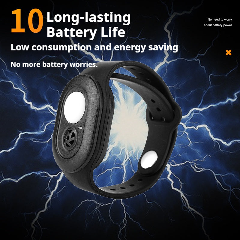 Ultrasonic Mosquito Repellent Wristband – Yellow Light Mode, Rechargeable