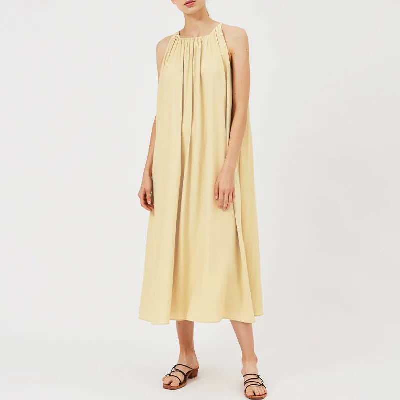 French-Inspired Halter Tie Maxi Dress Maternity & Nursing dress