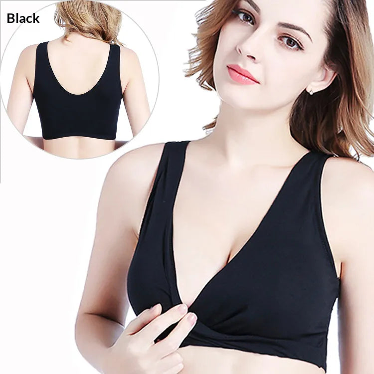 Maternity & Nursing Cross-Front Cotton Sleep Bra