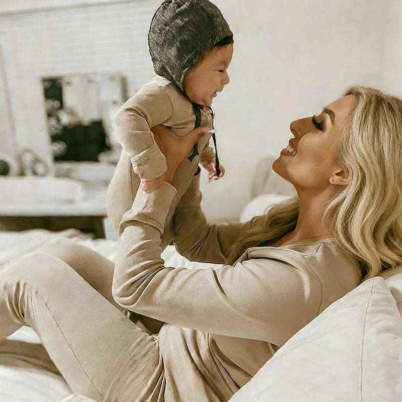 Maternity & Me Matching Romper Set – Organic Cotton Sleepwear