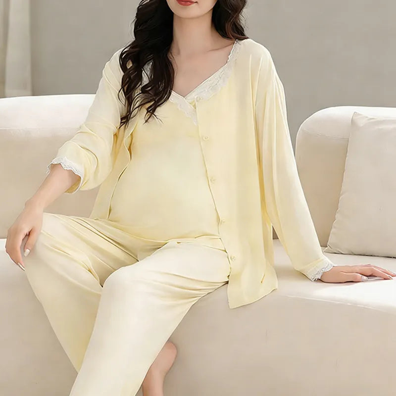 Maternity & Nursing Sleepwear 3-Piece Set