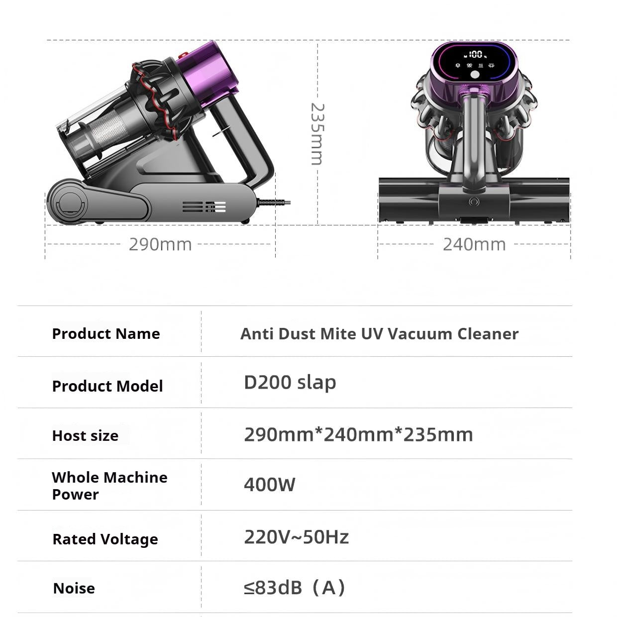 UV Vacuum Cleaner for Mattresses & Upholstery