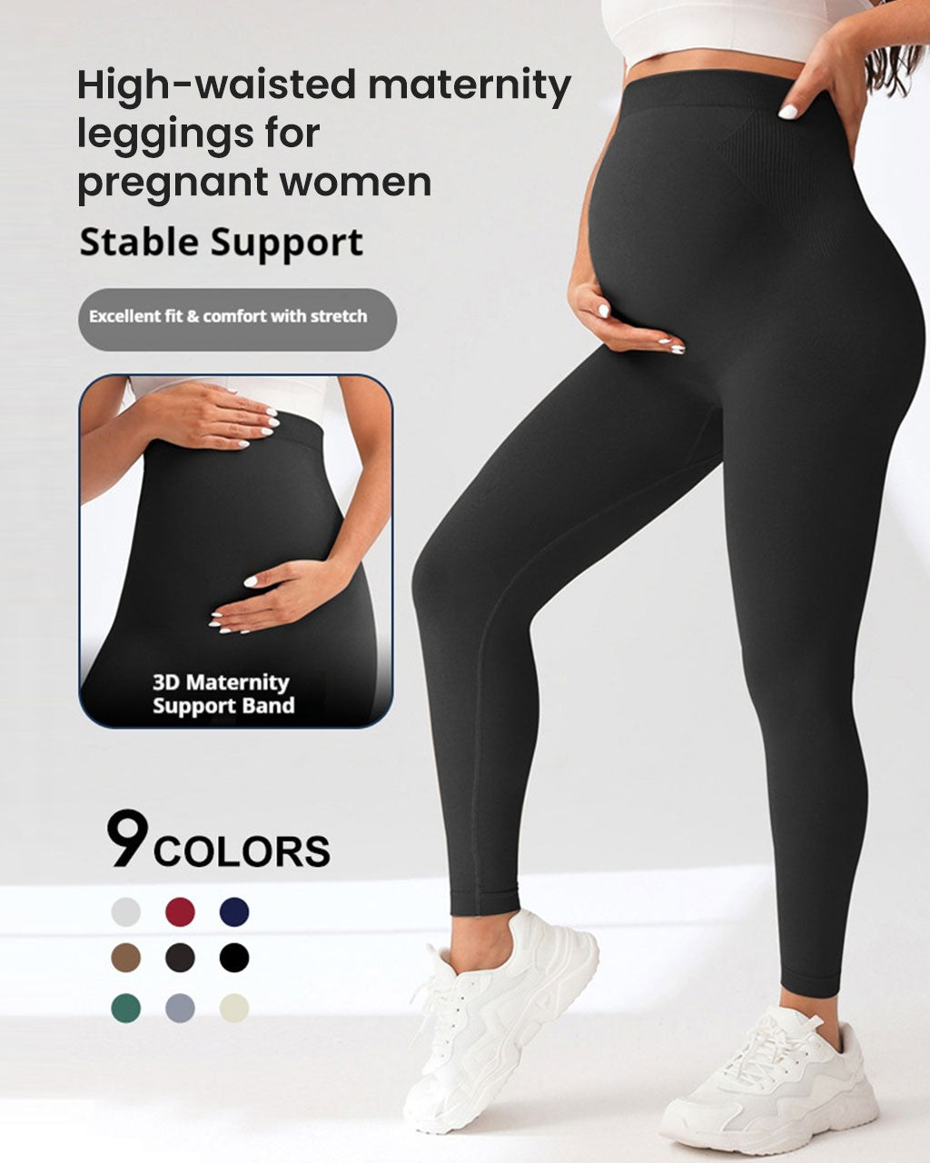 Seamless High-Waist Maternity Yoga Leggings