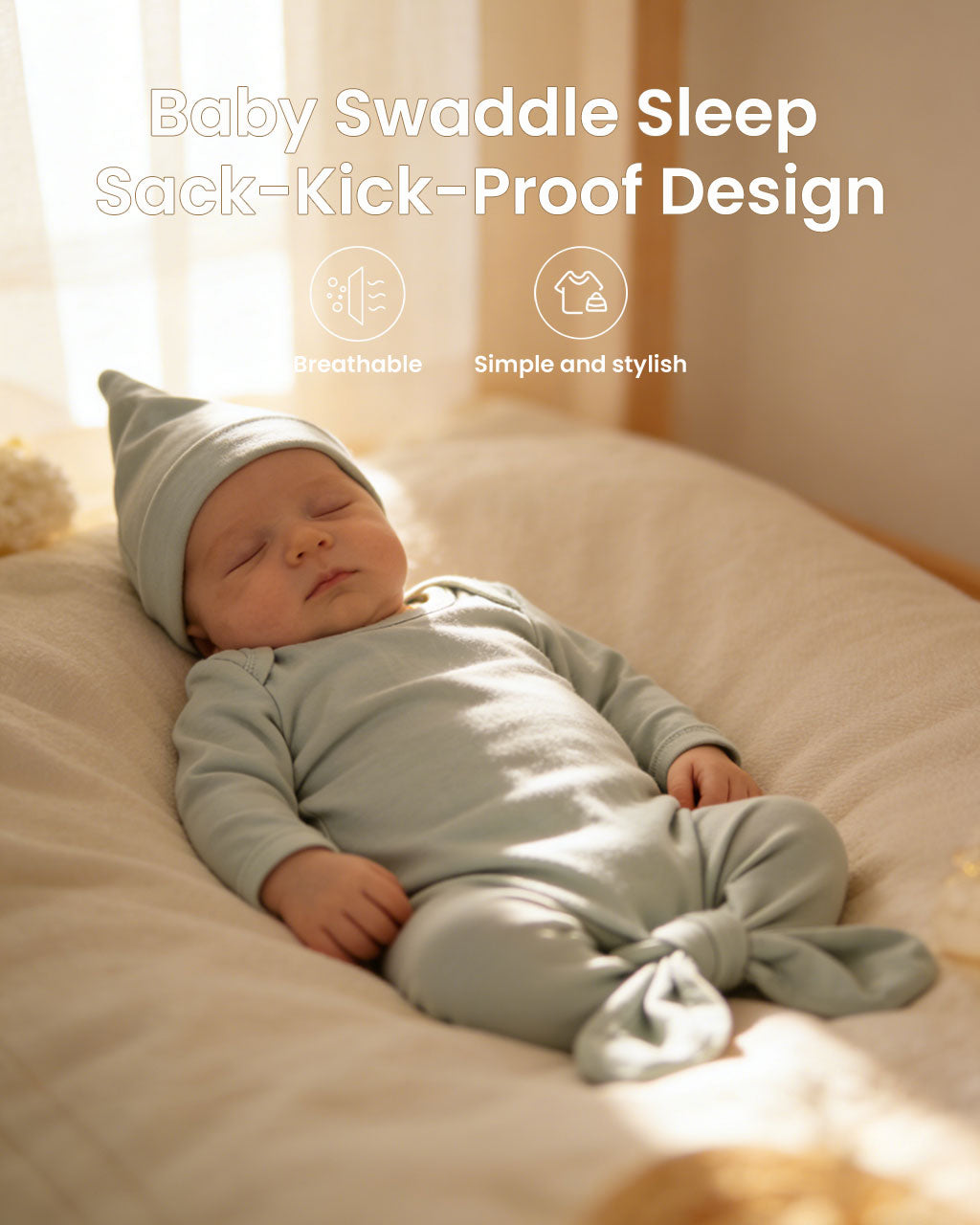 Newborn Swaddle Sack – Cotton Wearable Blanket & Sleep Sack for 0–3 Months