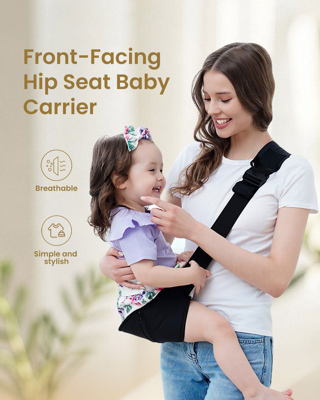 Lightweight Single-Shoulder Baby Hip Seat Carrier – Breathable Front Carry Sling