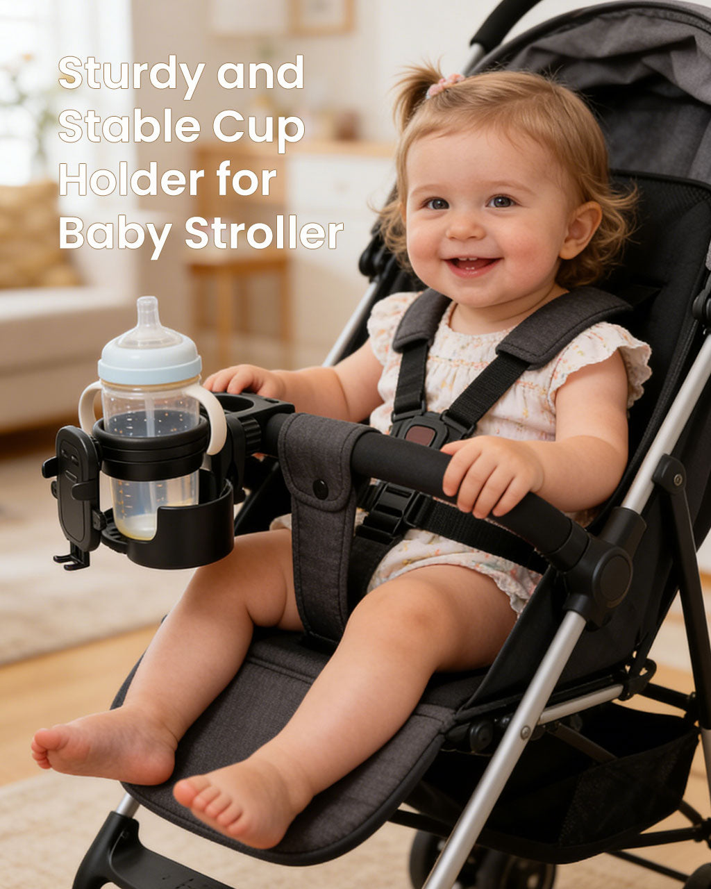 3-in-1 Universal Cup & Phone Holder – Dual Cup Holders with Adjustable Phone Mount