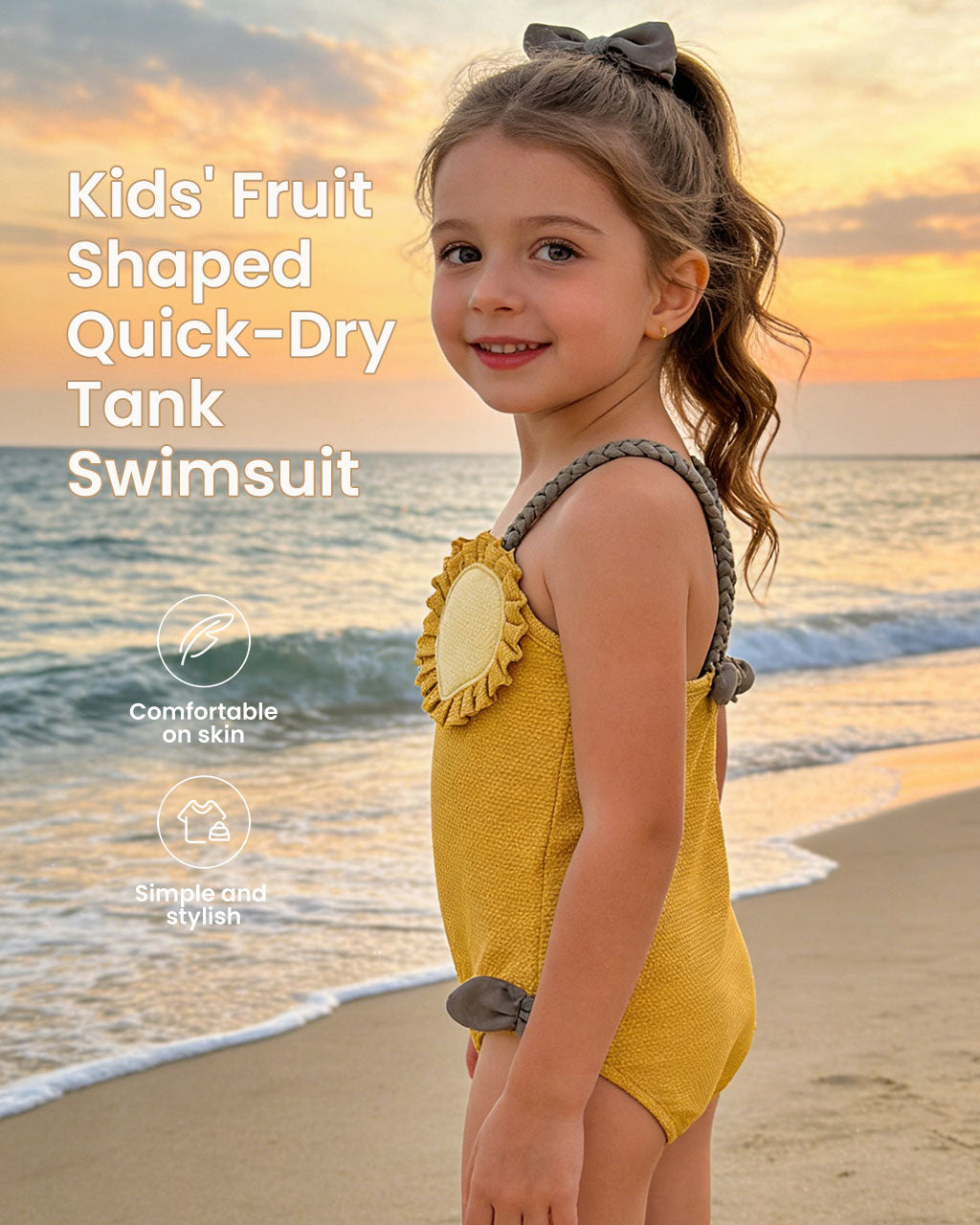 Girls’ Fruit-Inspired One-Piece Swimsuit – Trendy Cami Style