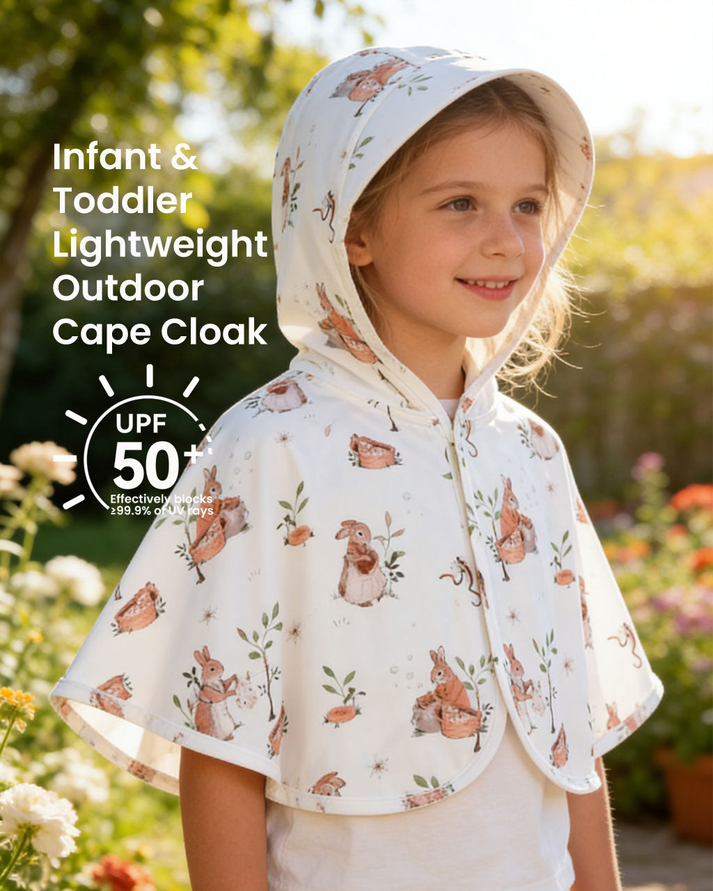 Baby & Toddler Lightweight Hooded Cape – Summer Sun-Protective Outerwear