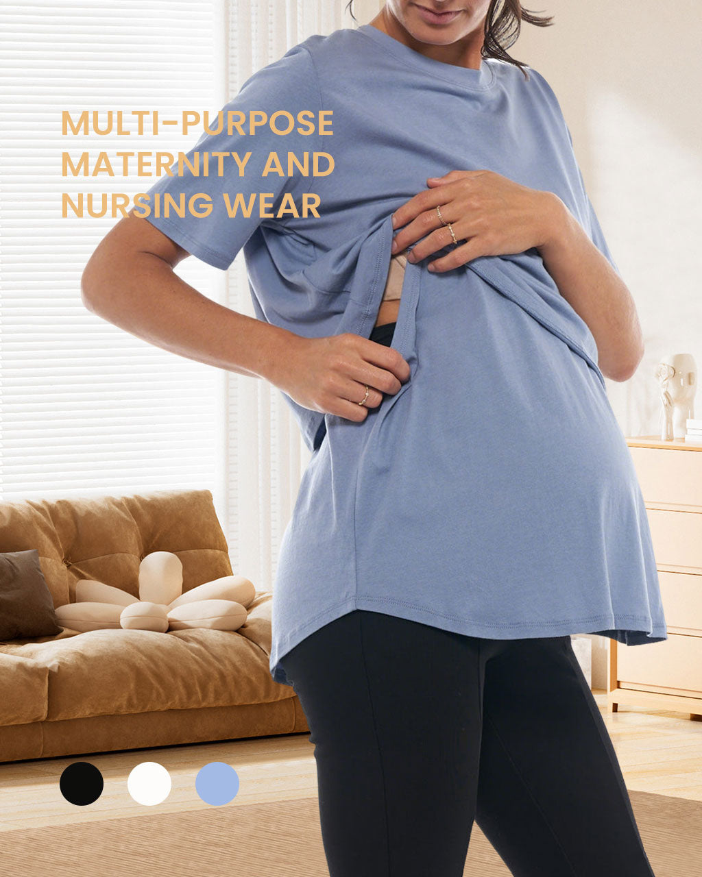 Maternity & Nursing Short Sleeve Top