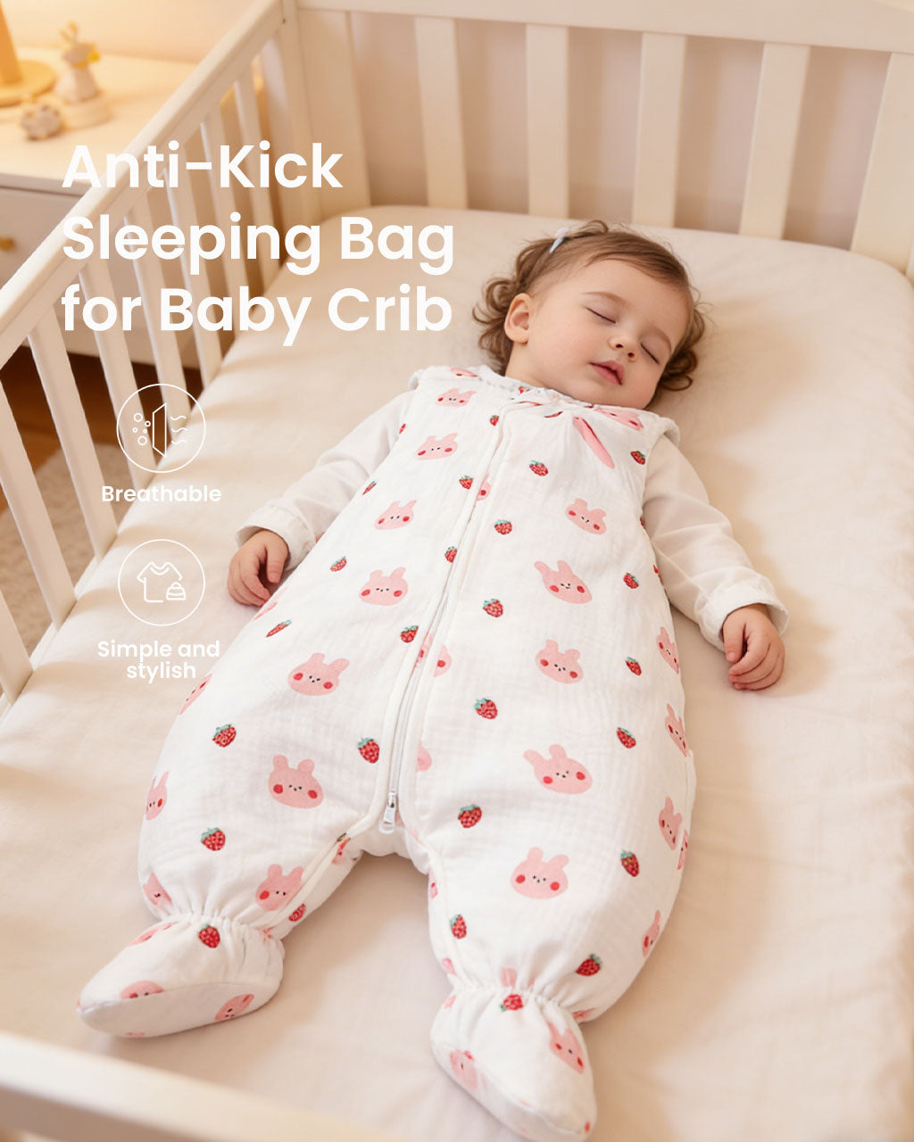 Cotton Baby Sleep Sack Anti-Kick Blanket – Spring & Summer Wearable Vest Sleeping Bag