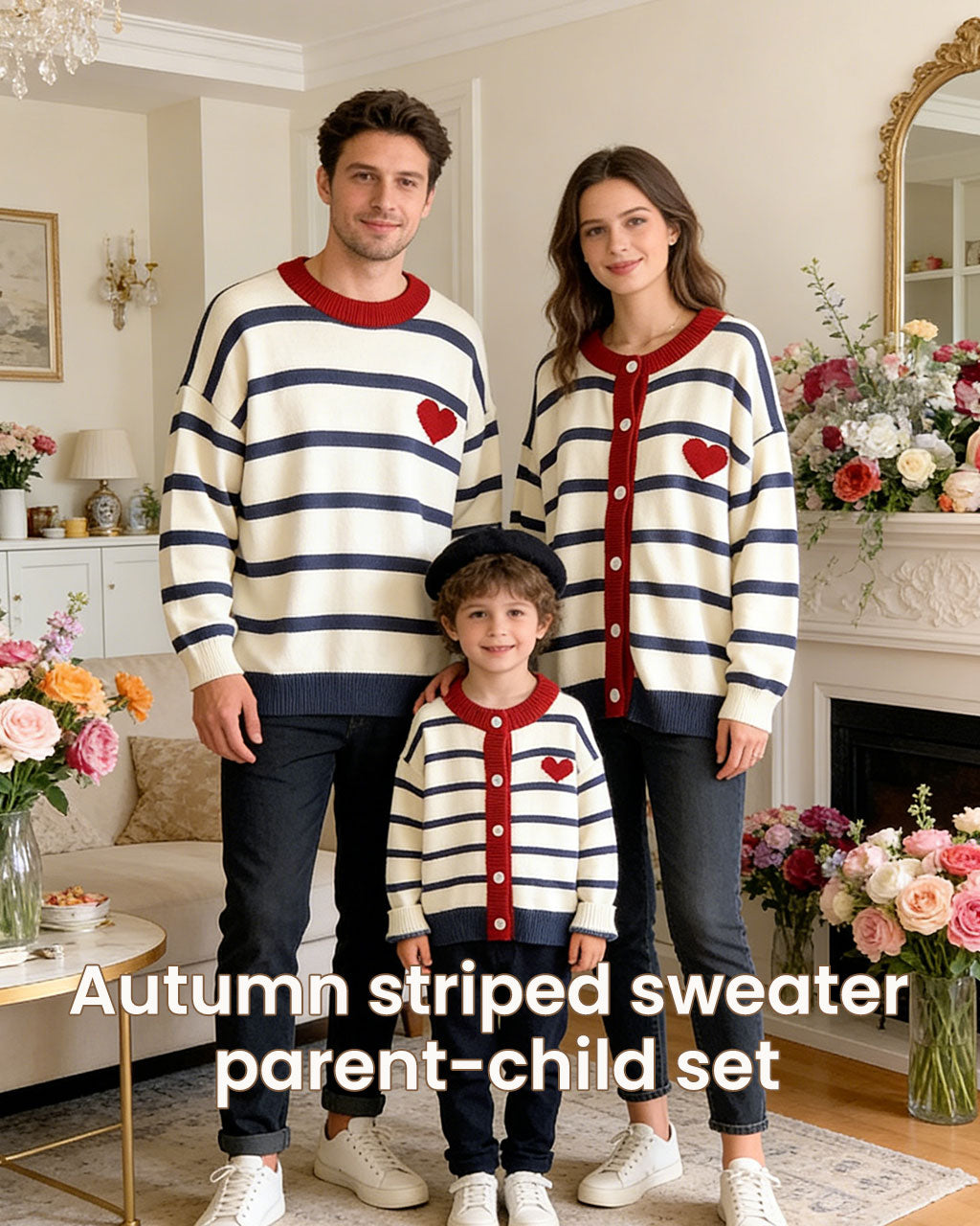 Striped Heart Knit Sweater – Romper