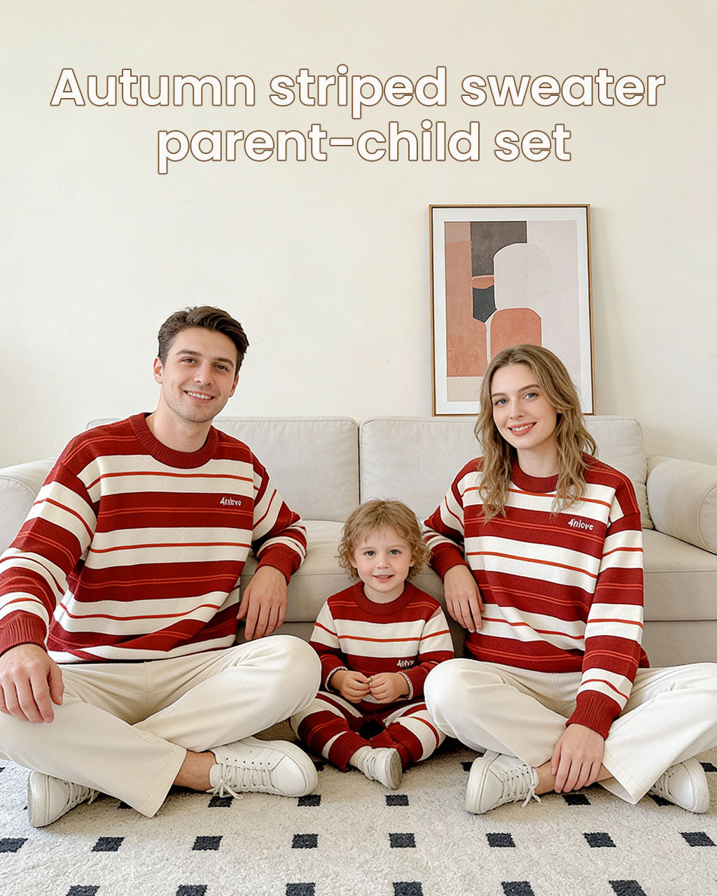 Red & White Striped Family Sweater – Romper