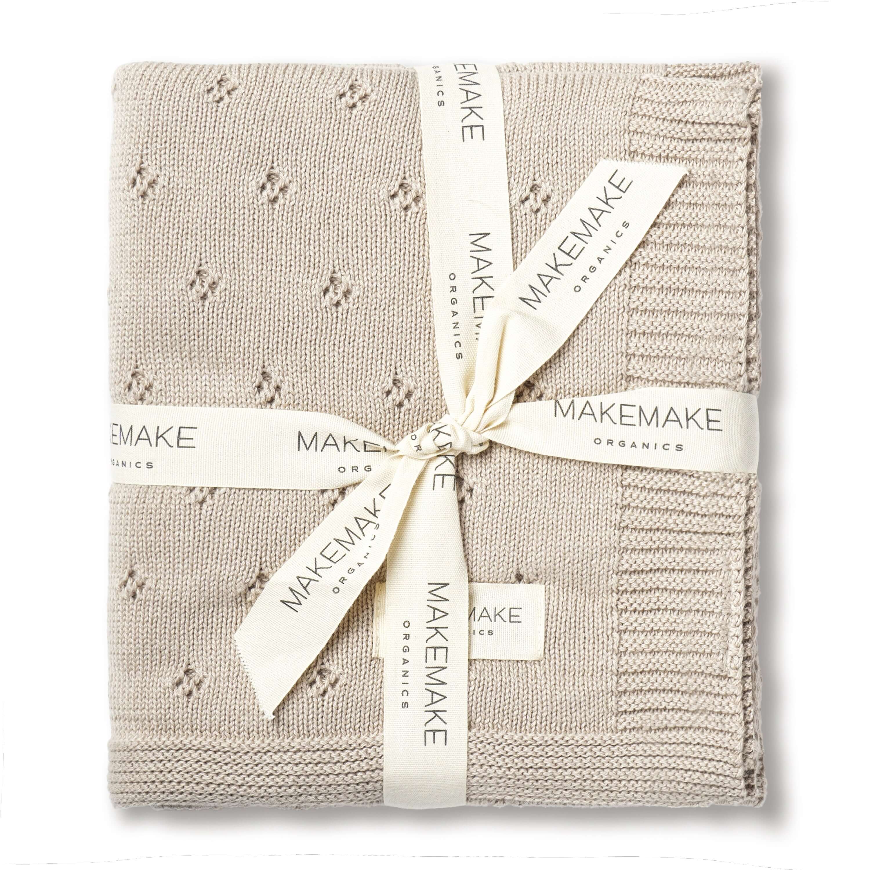 Beige | Organic Cotton Pointelle Baby Blanket