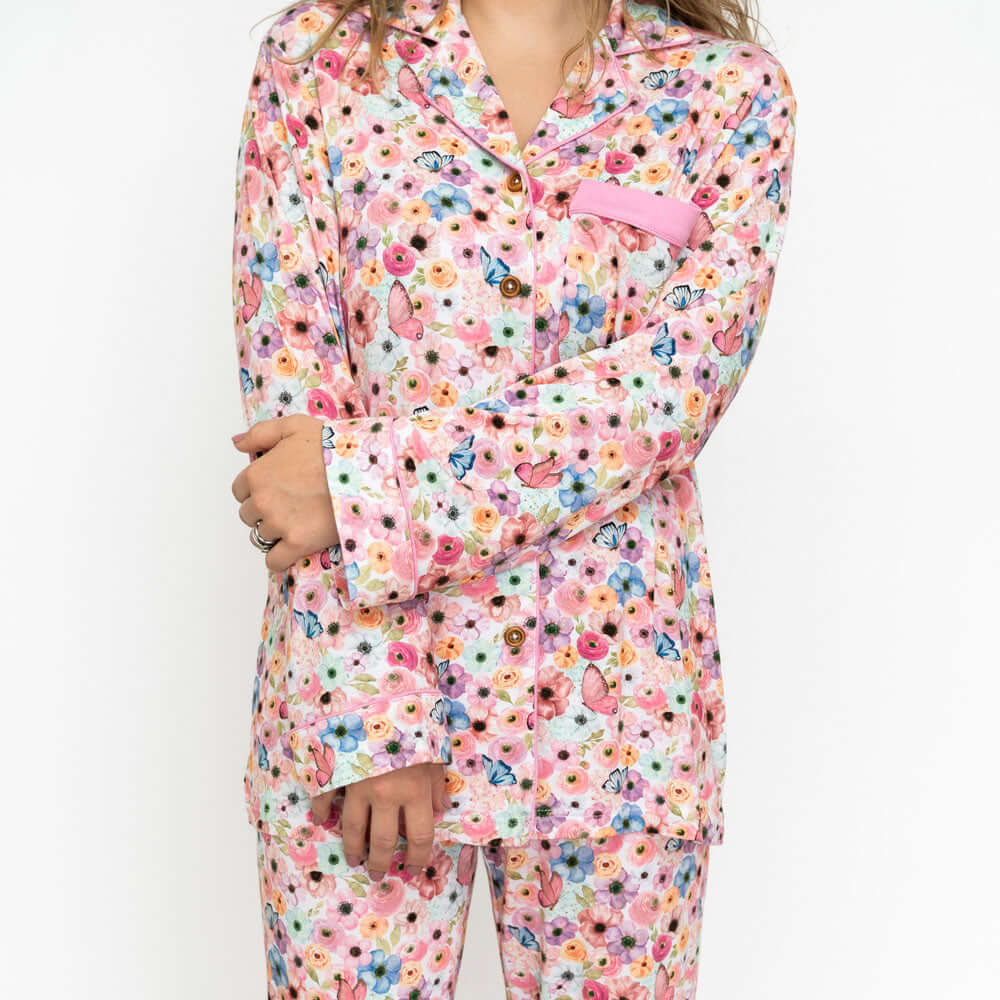 Lillian's Garden Butterflies Bamboo Women's Luxe Lounge Set