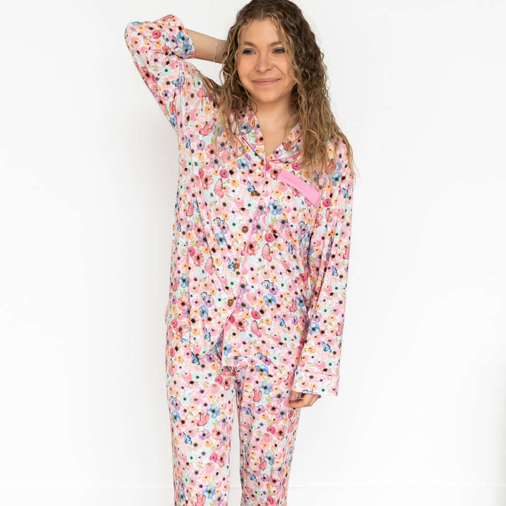 Lillian's Garden Butterflies Bamboo Women's Luxe Lounge Set