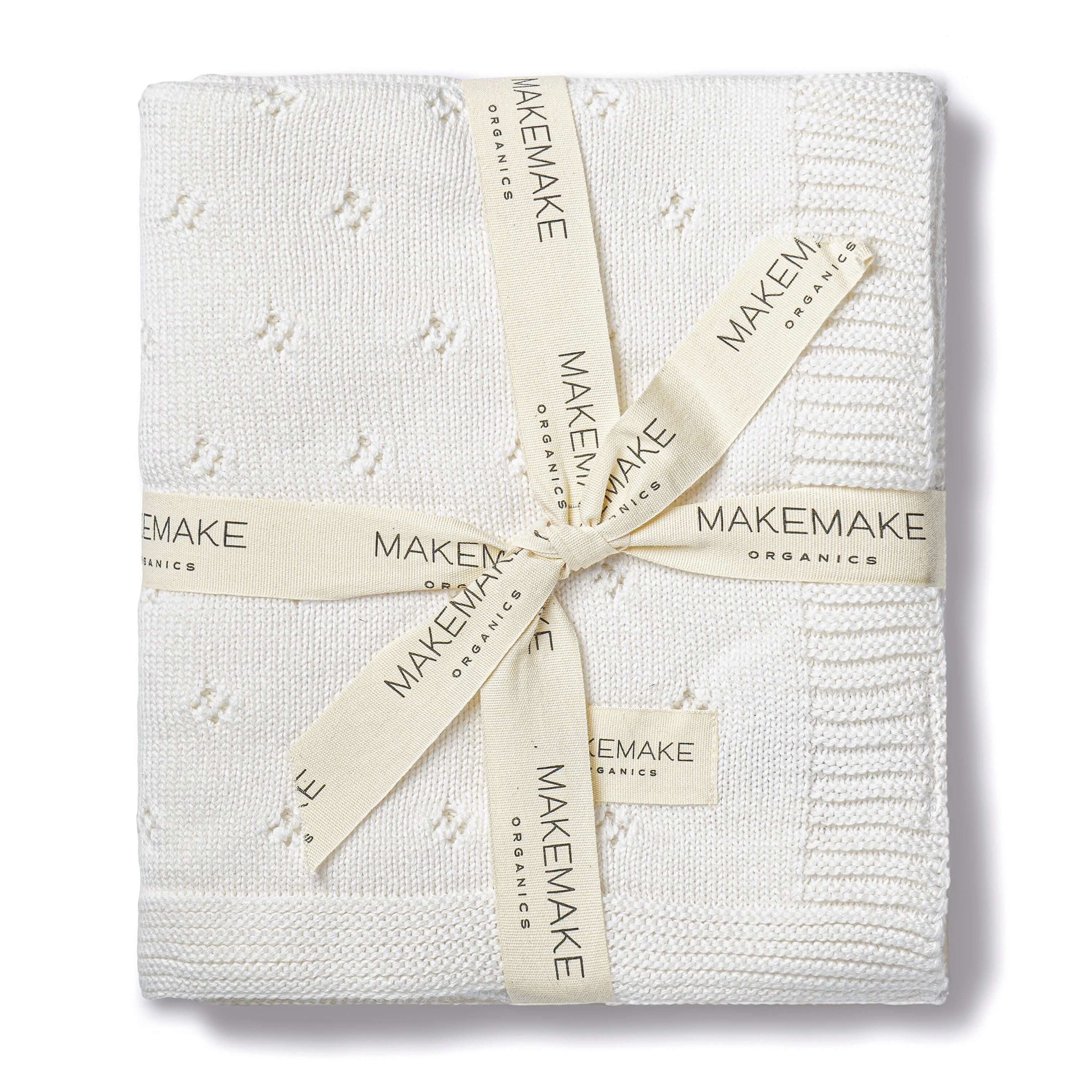 Ivory | Organic Cotton Pointelle Baby Blanket