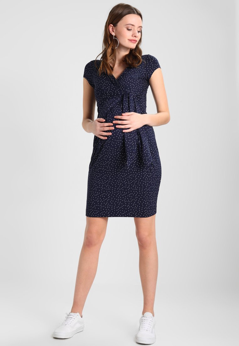 9fashion Navy Dot Maternity & Nursing Dress Holly