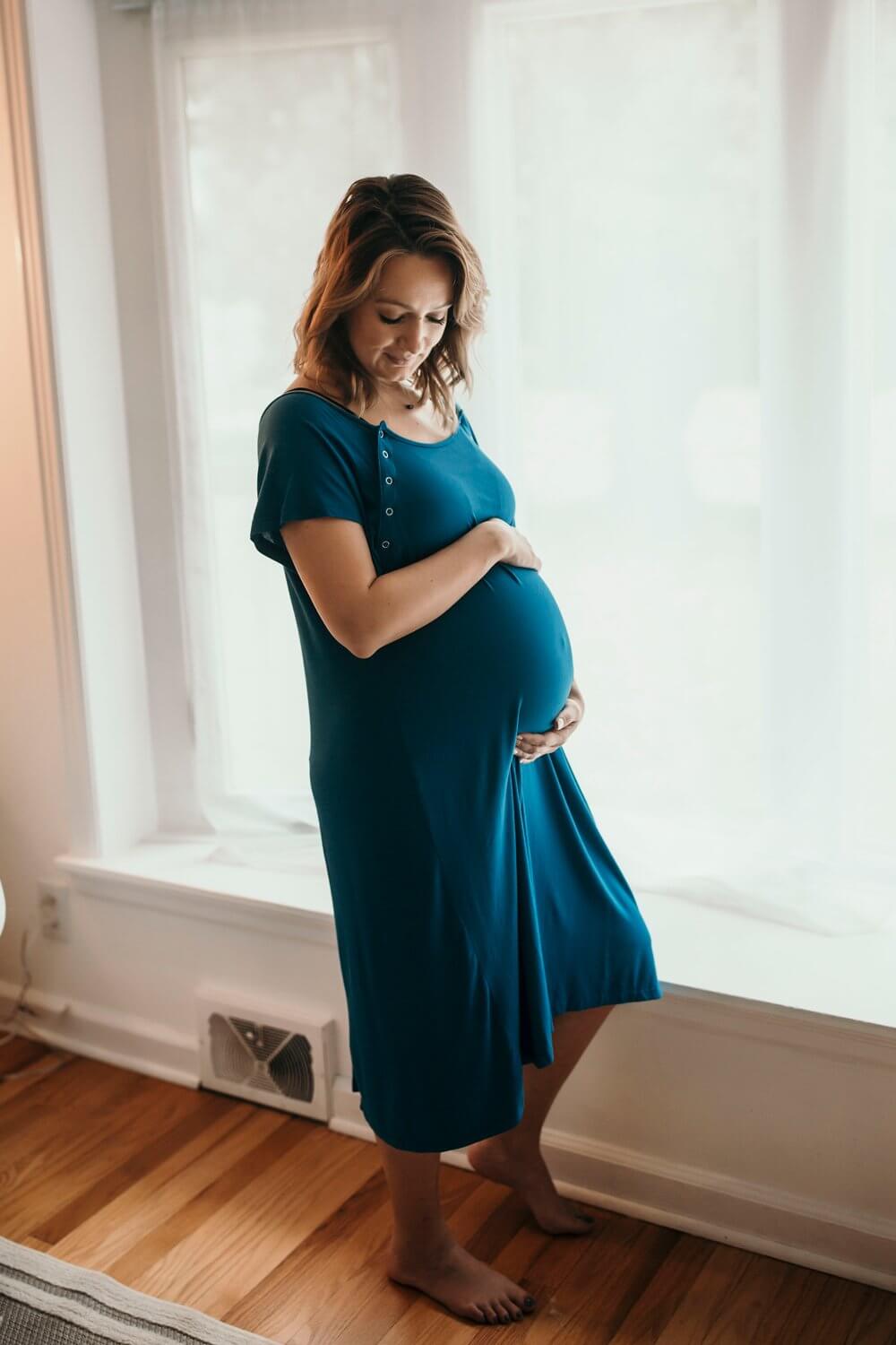 Blue Labor & Delivery Gown