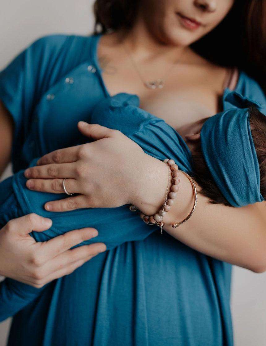 Mommy & Baby Knotted Gown Hospital Bundle | Blue