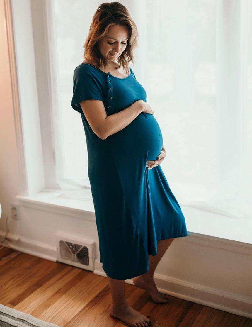 Mommy & Baby Knotted Gown Hospital Bundle | Blue