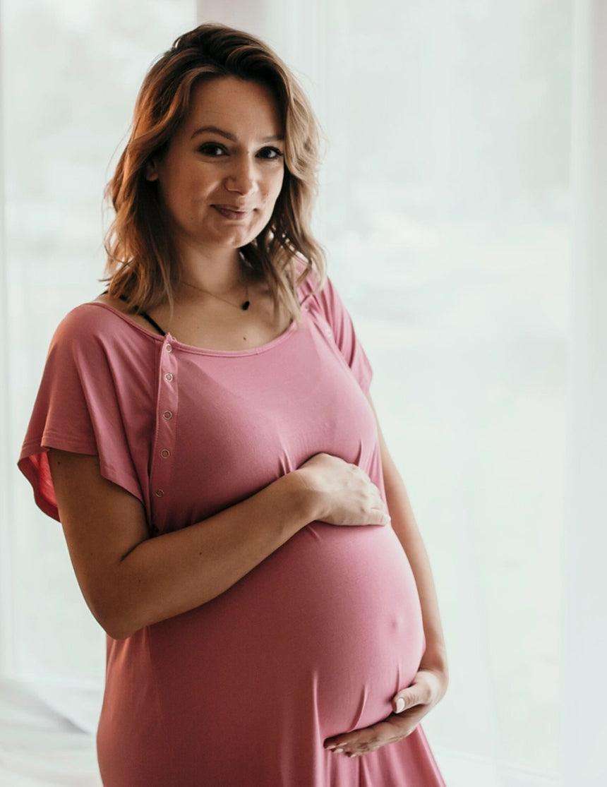 Mommy & Baby Knotted Gown Hospital Bundle | Rose